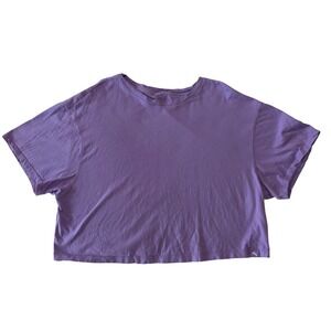 JoyLab Purple Open Back Cropped Tee Boxy Activewear Workout Top XL